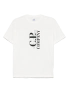 T-shirt per bambino C.P. Company Kids bianco con logo CNM00LLAA17 10135 C.P.COMPANY KIDS 