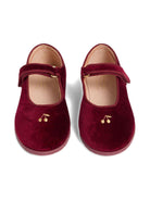 Ballerine per bambina Bonpoint rosso in velluto con ricamo W05GSOW00001 052 BONPOINT 