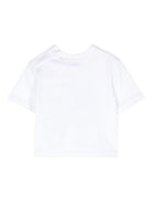 T shirt per neonato bianca con logo graffiato Burberry e stampa uccellino 8089606 A1464 BURBERRY KIDS 