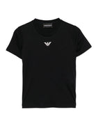 T-shirt per bambino Emporio Armani Kids blu con logo Aquila sul davanti EB000421 AF15013 MB250 EMPORIO ARMANI KIDS 