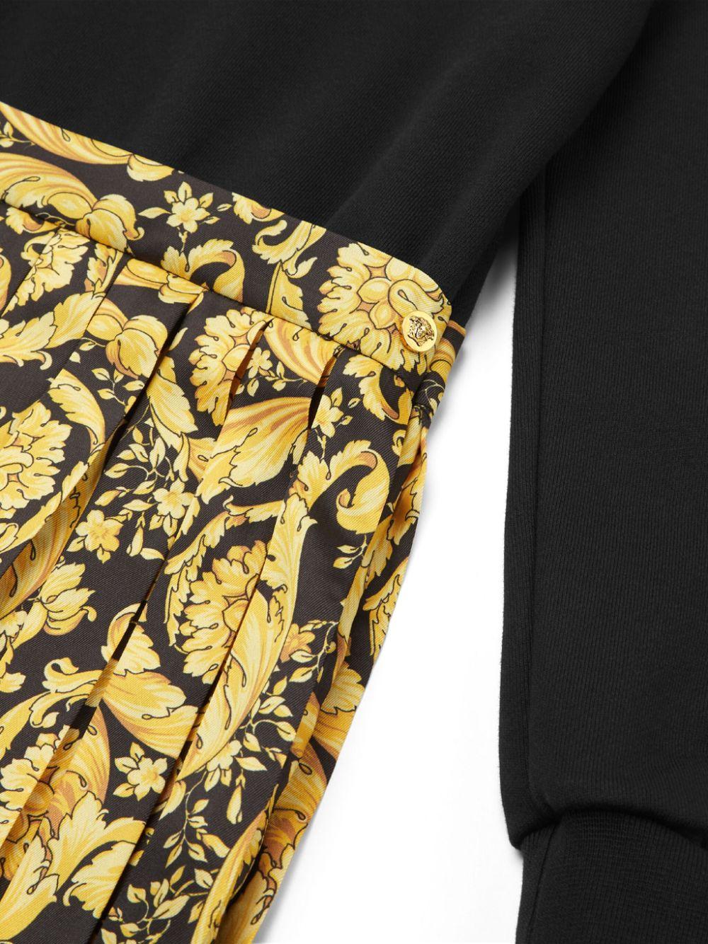 Abito con stampa barocca per bambina Versace Kids multicolor con girocollo 10163401A11438 2B130 VERSACE KIDS 
