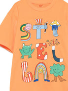 T-shirt per bambino Stella McCartney Kids arancione con stampa animazione TW8Q01 Z0434 442 STELLA McCARTNEY KIDS 