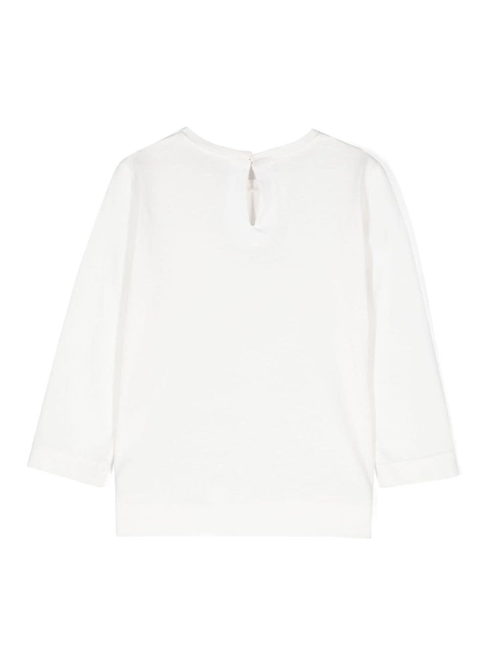 T-shirt con stampa grafica per neonata Monnalisa bianco con stampa con slogan 39D614 4007 0001 MONNALISA 