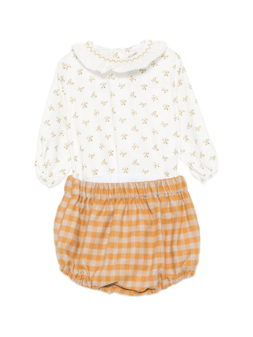 Set t-shirt e shorts per neonata La Stupenderia arancione con decorazione floreale 1TBCT18 Y26 LA STUPENDERIA 