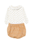 Set t-shirt e shorts per neonata La Stupenderia arancione con decorazione floreale 1TBCT18 Y26 LA STUPENDERIA 