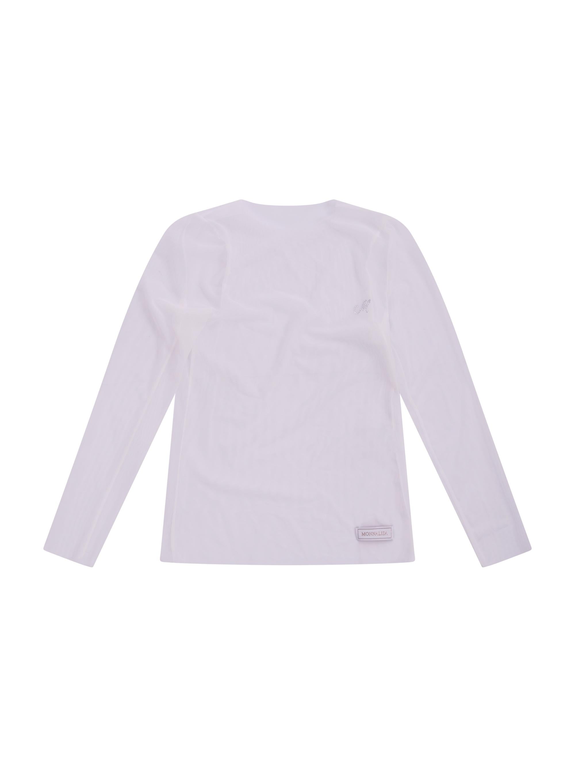Top per bambina Monnalisa bianca a girocollo 17G605 7980 0001 MONNALISA 