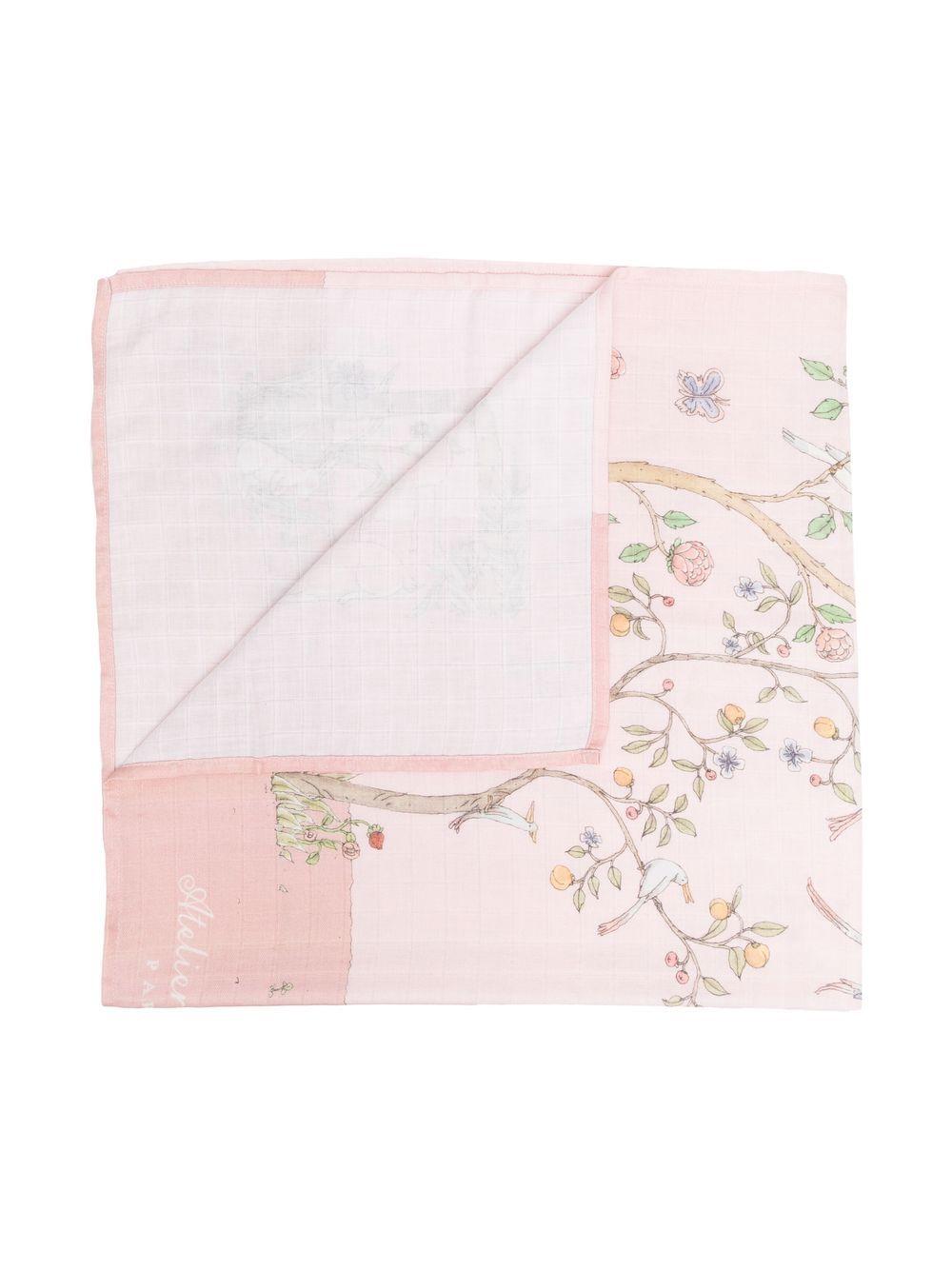 Coperta Bloom per neonata Atelier Choux rosa con stampa all-over CA-CQ-IBP I-U ATELIER CHOUX PARIS 