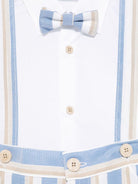 Set cardigan, camicia e shorts per neonato Colorichiari azzurro e beige a righe MN408132 4827a 56 COLORICHIARI 