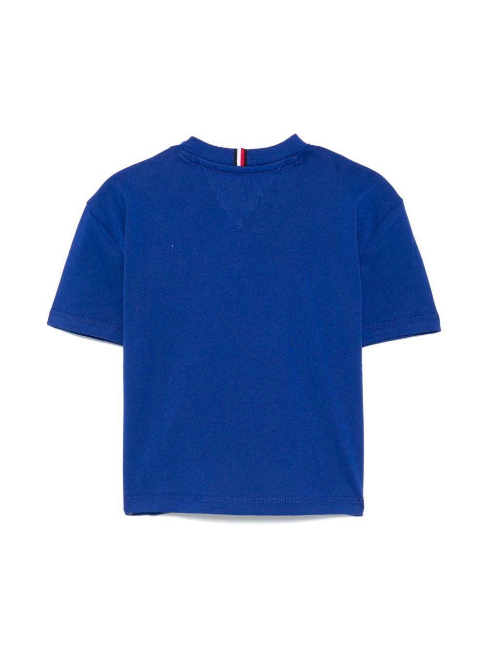 T-shirt con ricamo per neonato Tommy Hilfiger Junior blu con girocollo KB0KB09601NB D03 TOMMY HILFIGER JUNIOR 