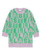 Abito per bambina Stella McCartney Kids grigio e verde con applicazione TV1E20 Z2293 999 STELLA McCARTNEY KIDS 