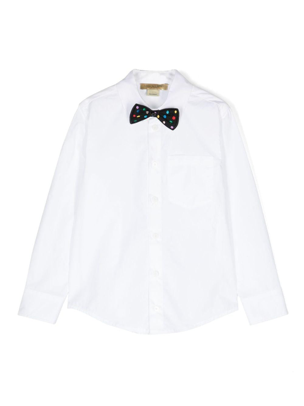 Camicia per bambino Stella McCartney Kids bianco con applicazione a pois con papillon TV5P20 P0275 100 STELLA McCARTNEY KIDS 