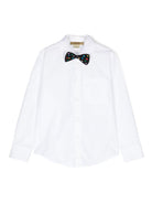 Camicia per bambino Stella McCartney Kids bianco con applicazione a pois con papillon TV5P20 P0275 100 STELLA McCARTNEY KIDS 