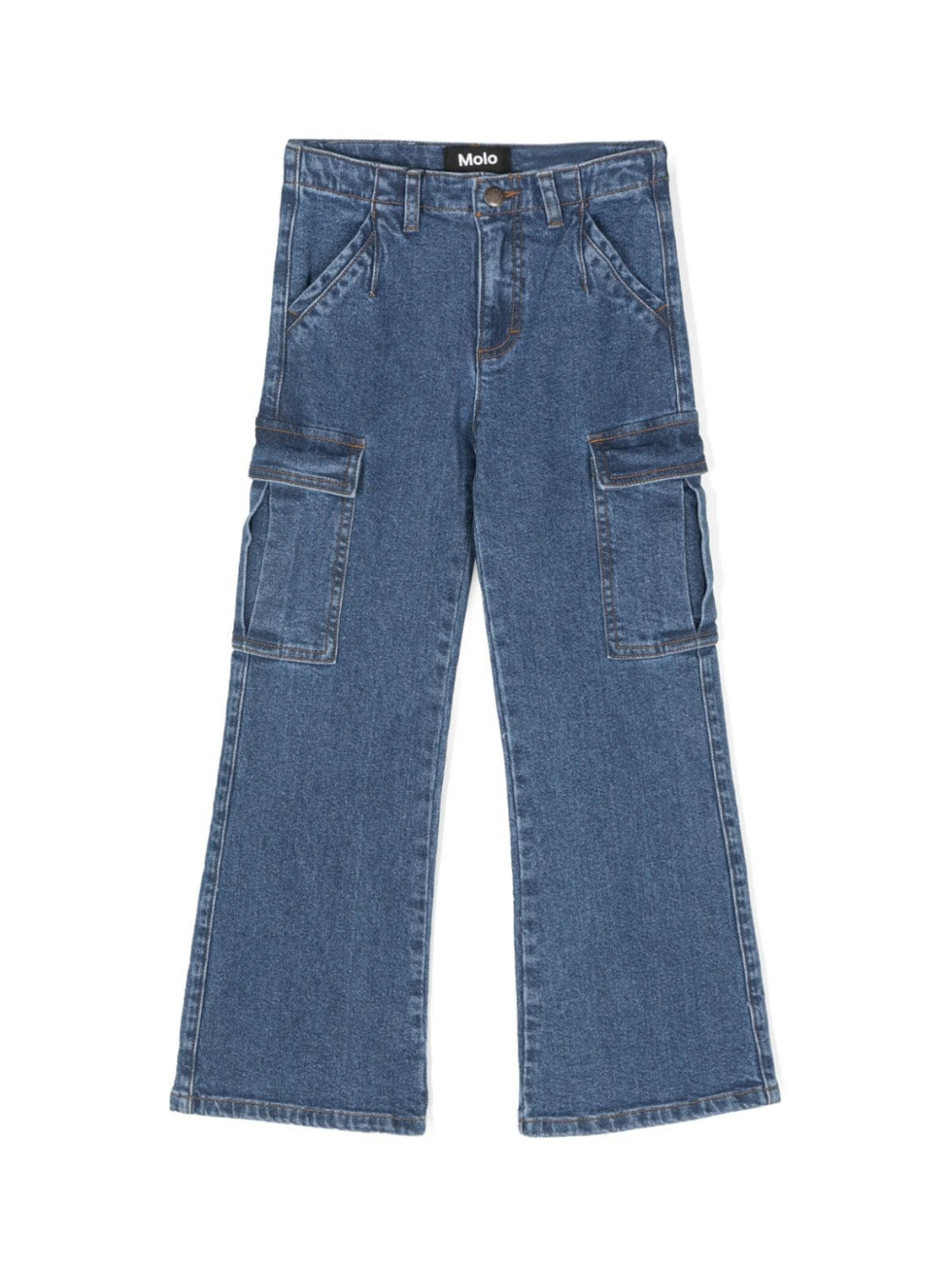Jeans dritti Addy per bambina Molo blu con passanti 2W24I107 5377 MOLO 