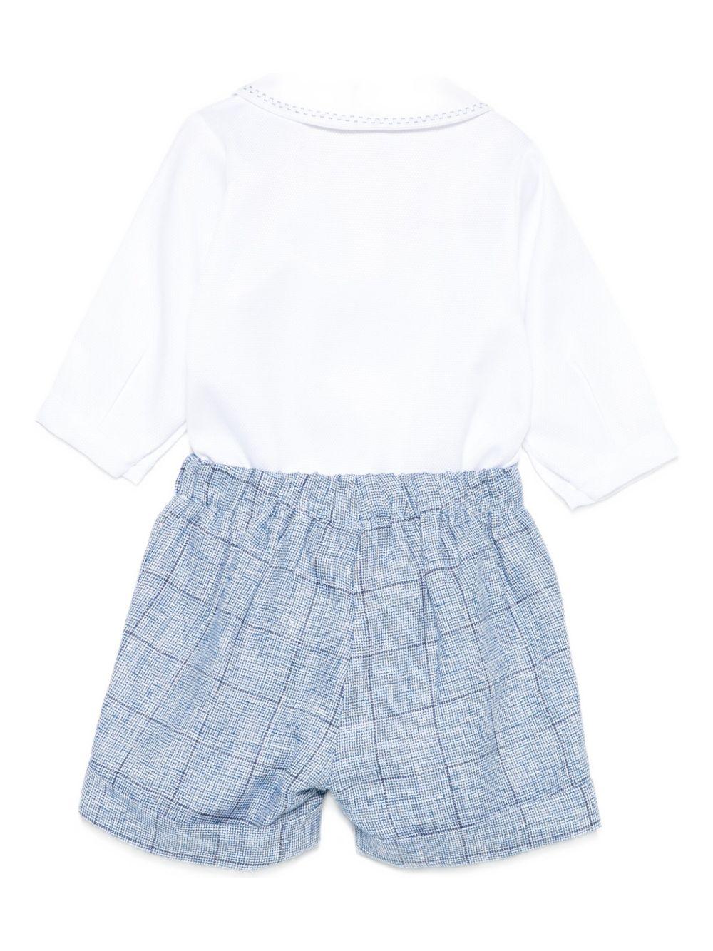 Set t-shirt e short per neonato La Stupenderia blu con colletto tondo 1CBCT11 Z29 LA STUPENDERIA 