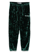 Pantaloni con velluto stropicciato per bambina MC2 Saint Barth Kids verde con gamba dritta ALC0001 00496G MC2 ST. BARTH KIDS 