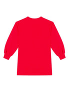 Abito per bambina Moschino Kids rosso a maniche lunghe con logo HDV0GYLCA83 50109 MOSCHINO KIDS 