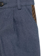 Pantaloni per neonato Fendi Kids grigio modello classico BMF242 AS61 F0QG0 FENDI KIDS 