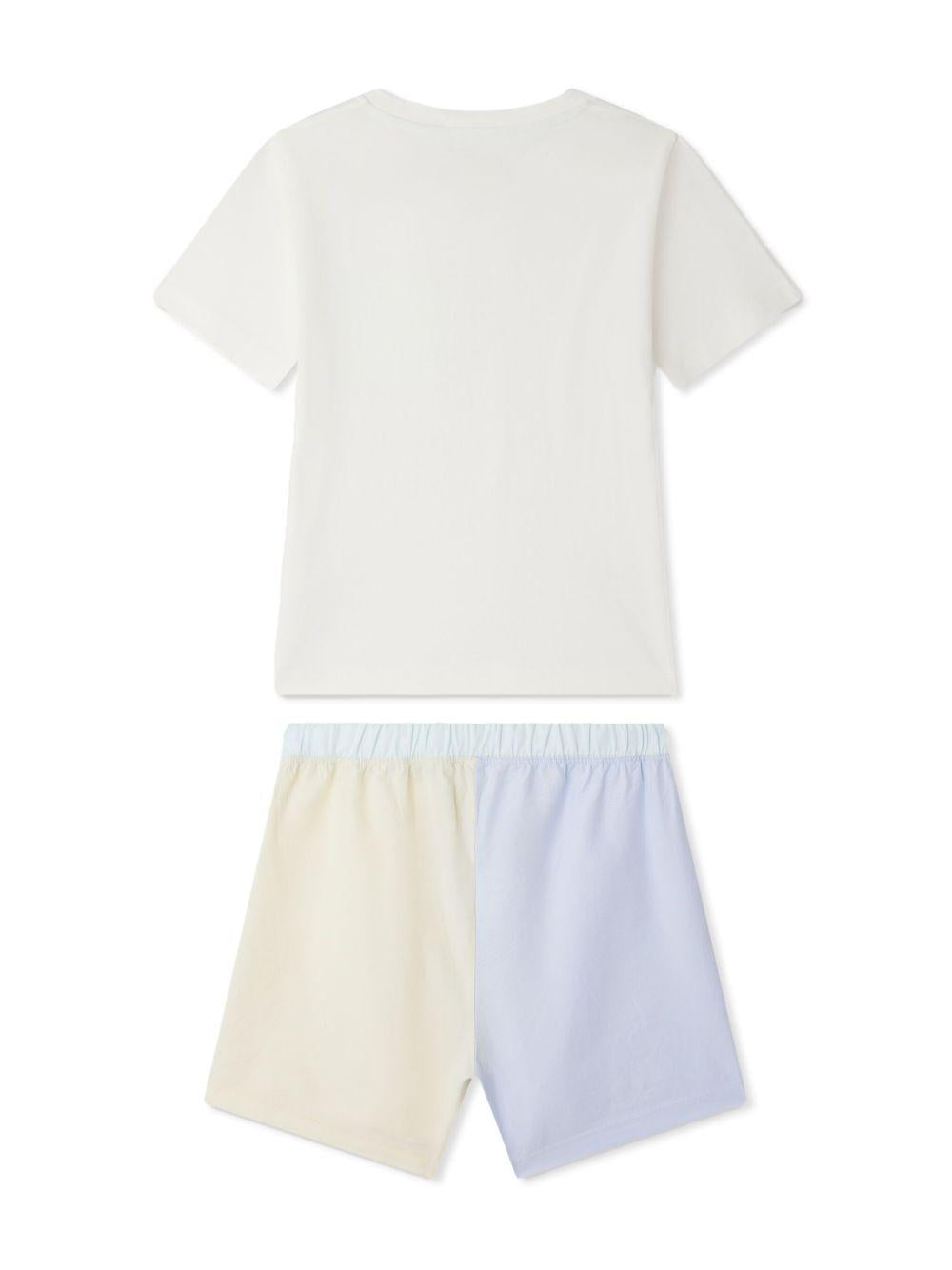 Shorts pigiama per bambino Bonpoint Etin bianco con design color-block S05BNIW00002 910 BONPOINT 