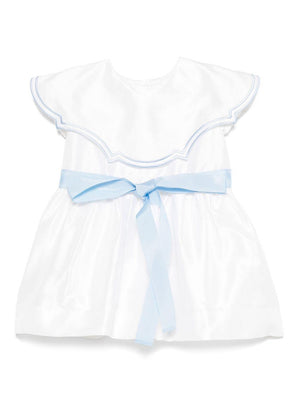 JESURUM BABY Elettra white baby girl dress with bow detail