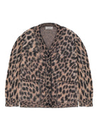 Cardigan per bambina Laneus animalier con scollo a V F5LKJGCA053 570 LANEUS 