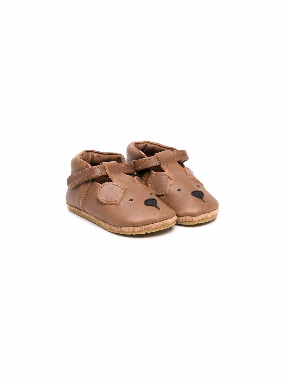 Scarpine primi passi per neonato Donsje marrone con applicazione orecchie 1002008 PU003 DONSJE 