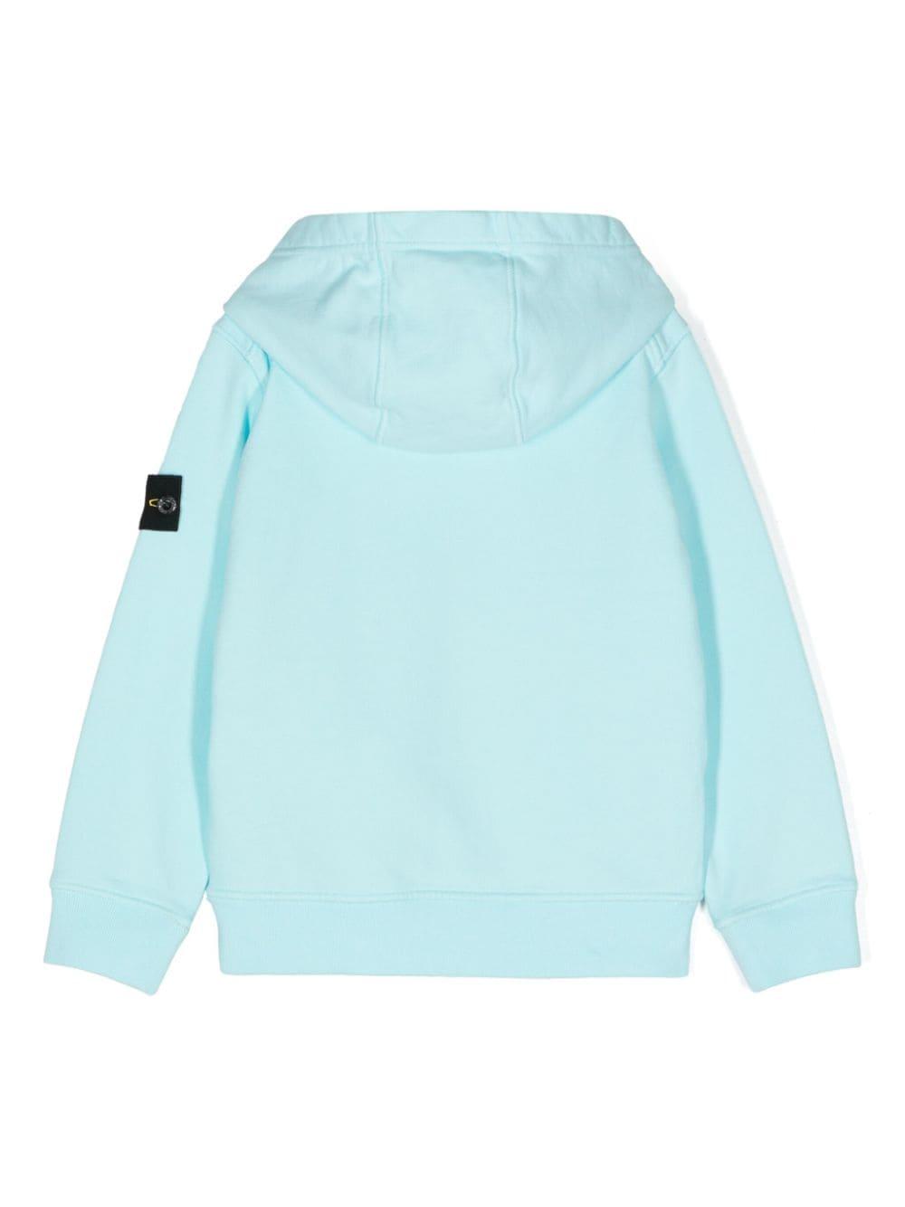 Felpa con applicazione Compass per bambino Stone Island Junior azzurro con cappuccio 811661620 V0044 STONE ISLAND JUNIOR 