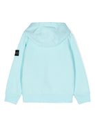 Felpa con applicazione Compass per bambino Stone Island Junior azzurro con cappuccio 811661620 V0044 STONE ISLAND JUNIOR 