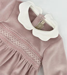 Tutina per neonata La Stupenderia rosa con colletto alla Peter Pan 1TBTT14 L23 LA STUPENDERIA 