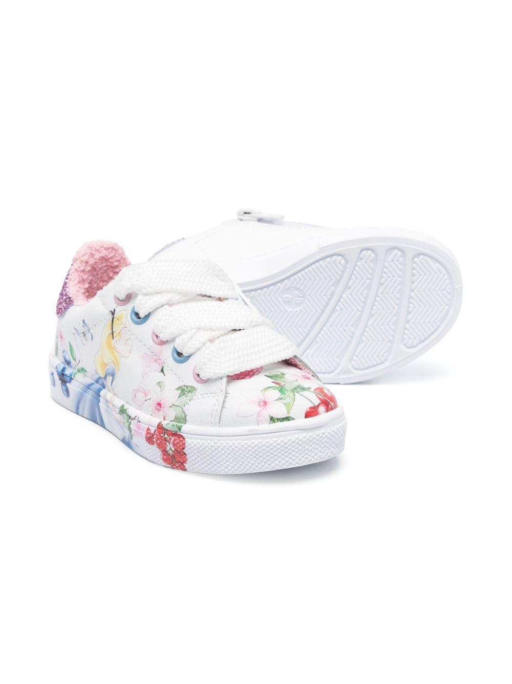 Sneakers per bambina Monnalisa bianco con stampa Alice Monnalisa x Disney 8CE020 5727 9052 MONNALISA 
