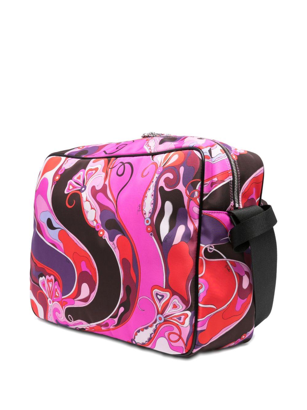 Borsa fasciatoio per neonata Emilio Pucci Junior fucsia con stampa a farfalla PX0028 N0373 513RO EMILIO PUCCI JUNIOR 