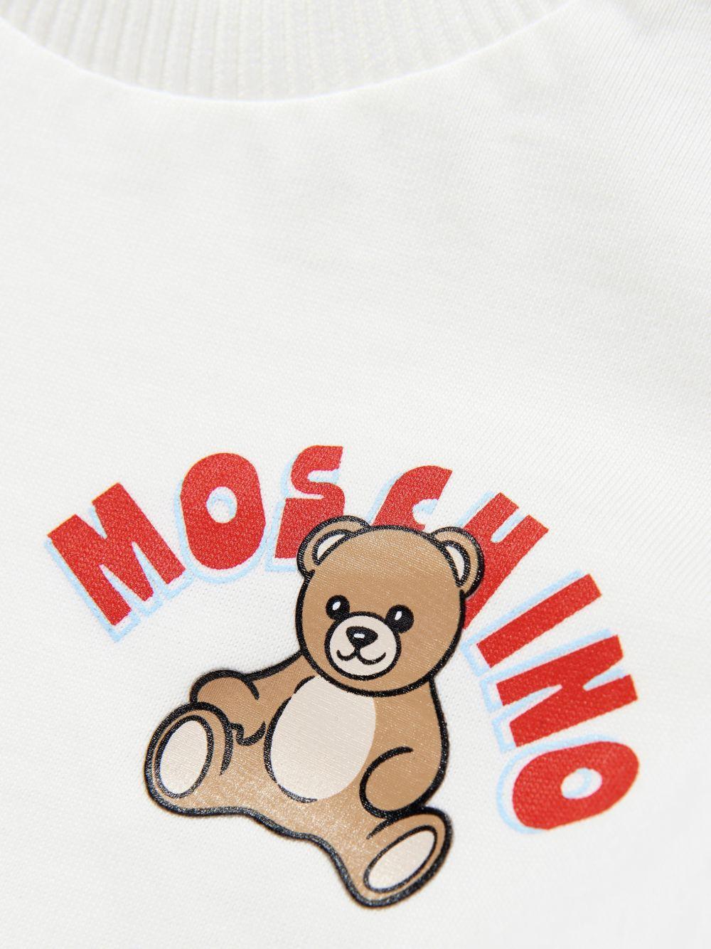 T-shirt per neonati Moschino Kids bianca con logo sul davanti MZM047LAA01 10063 MOSCHINO KIDS 