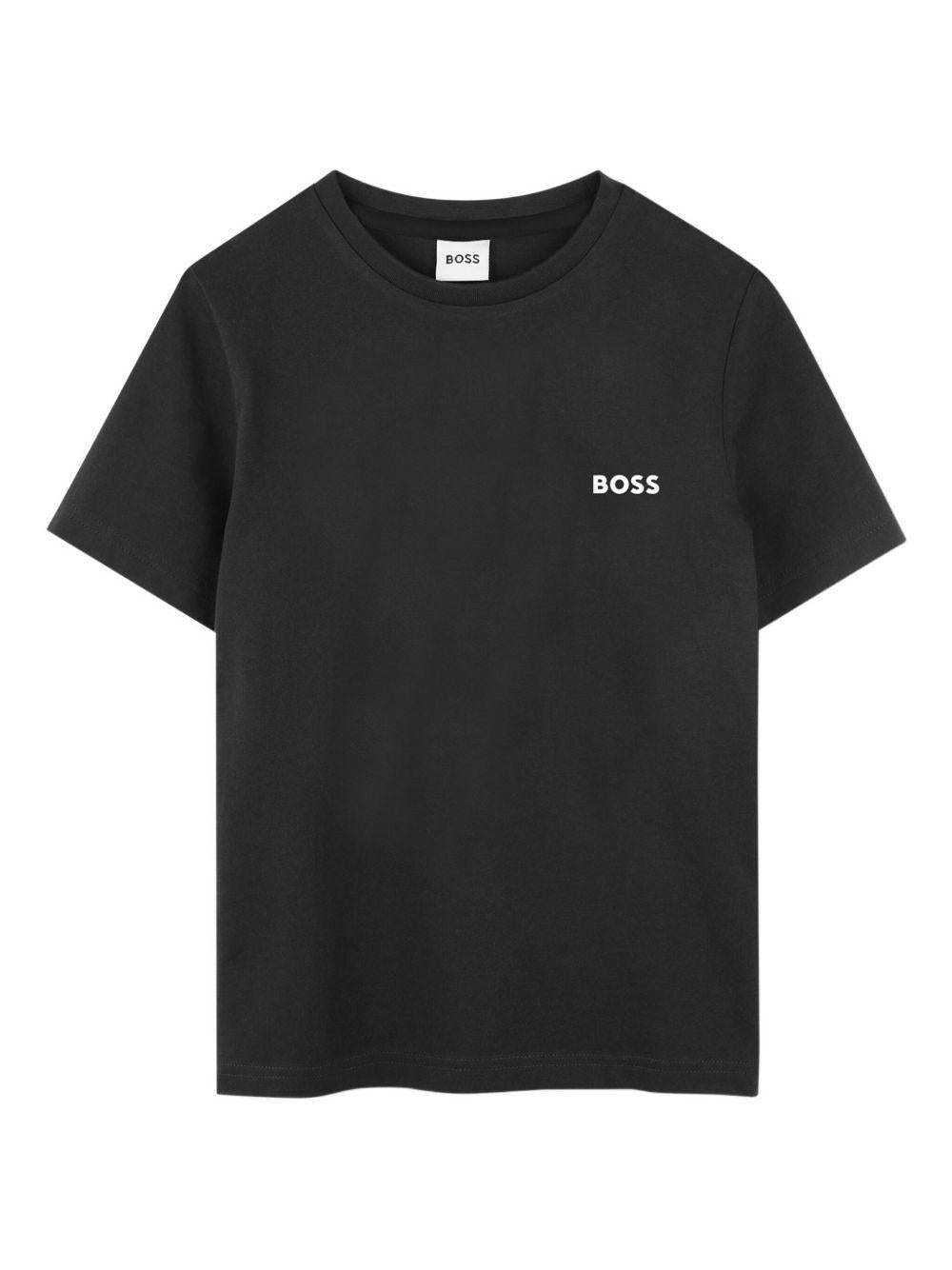Set 2 T-shirt Boss Kids bianca/nera  con dettaglio logo J52680 M41 BOSS KIDS 
