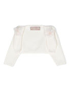 Cardigan crop per neonata La Stupenderia beige con applicazioni SJSS84 102 LA STUPENDERIA 