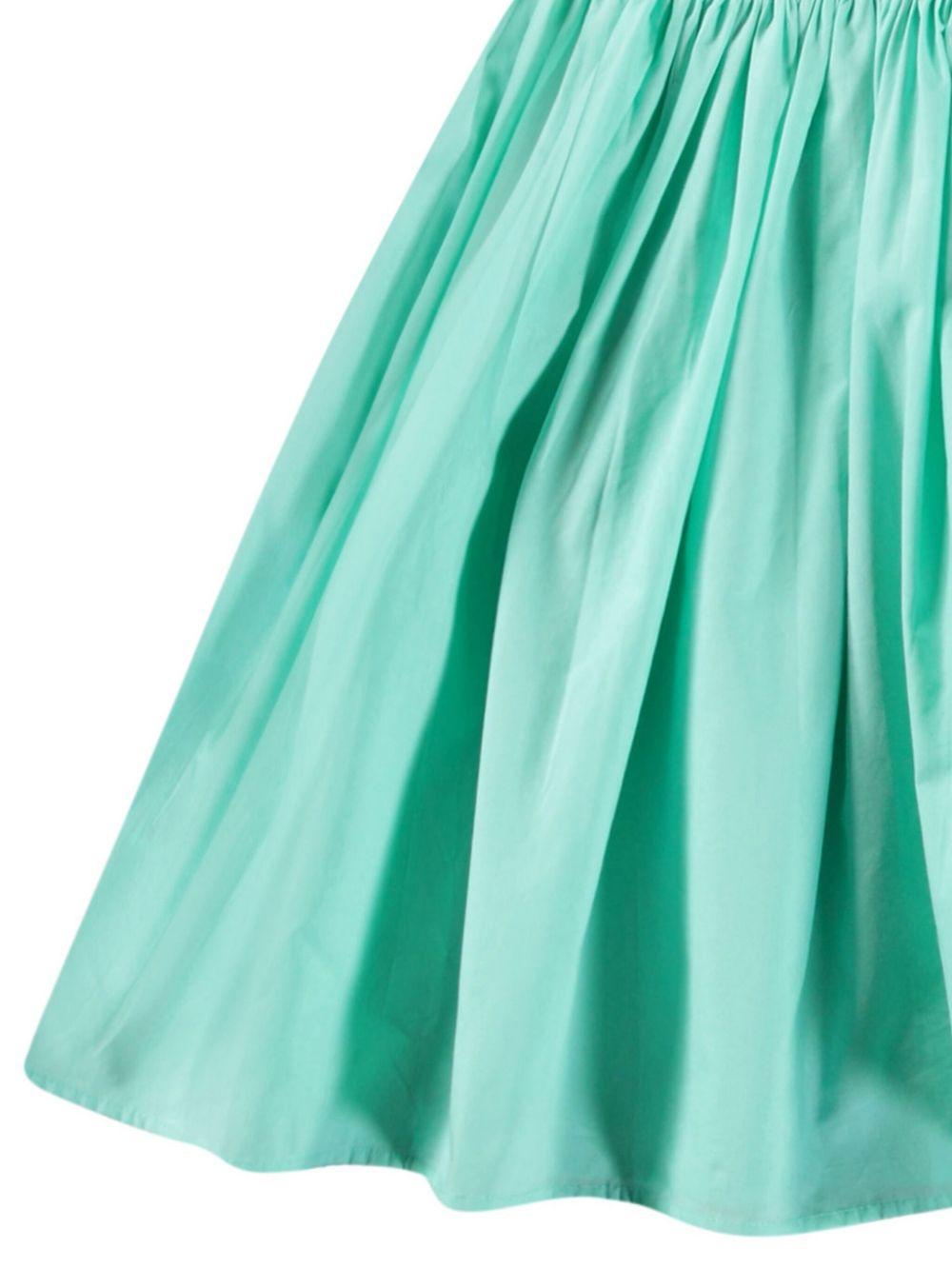 Abito per bambina Molo verde acquamarina in jersey con dettagli con ruches 2S25E108 5472 MOLO 