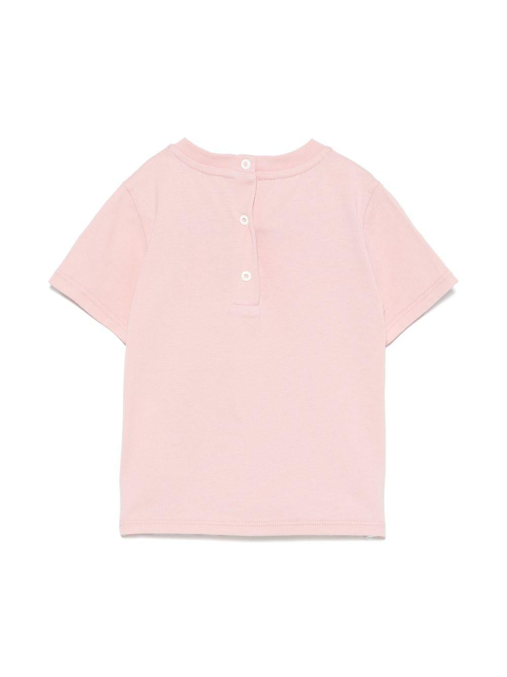 T-shirt per neonata Fendi Kids rosa con ricamo logo sul davanti BUI089 7AJ F1QYD FENDI KIDS 