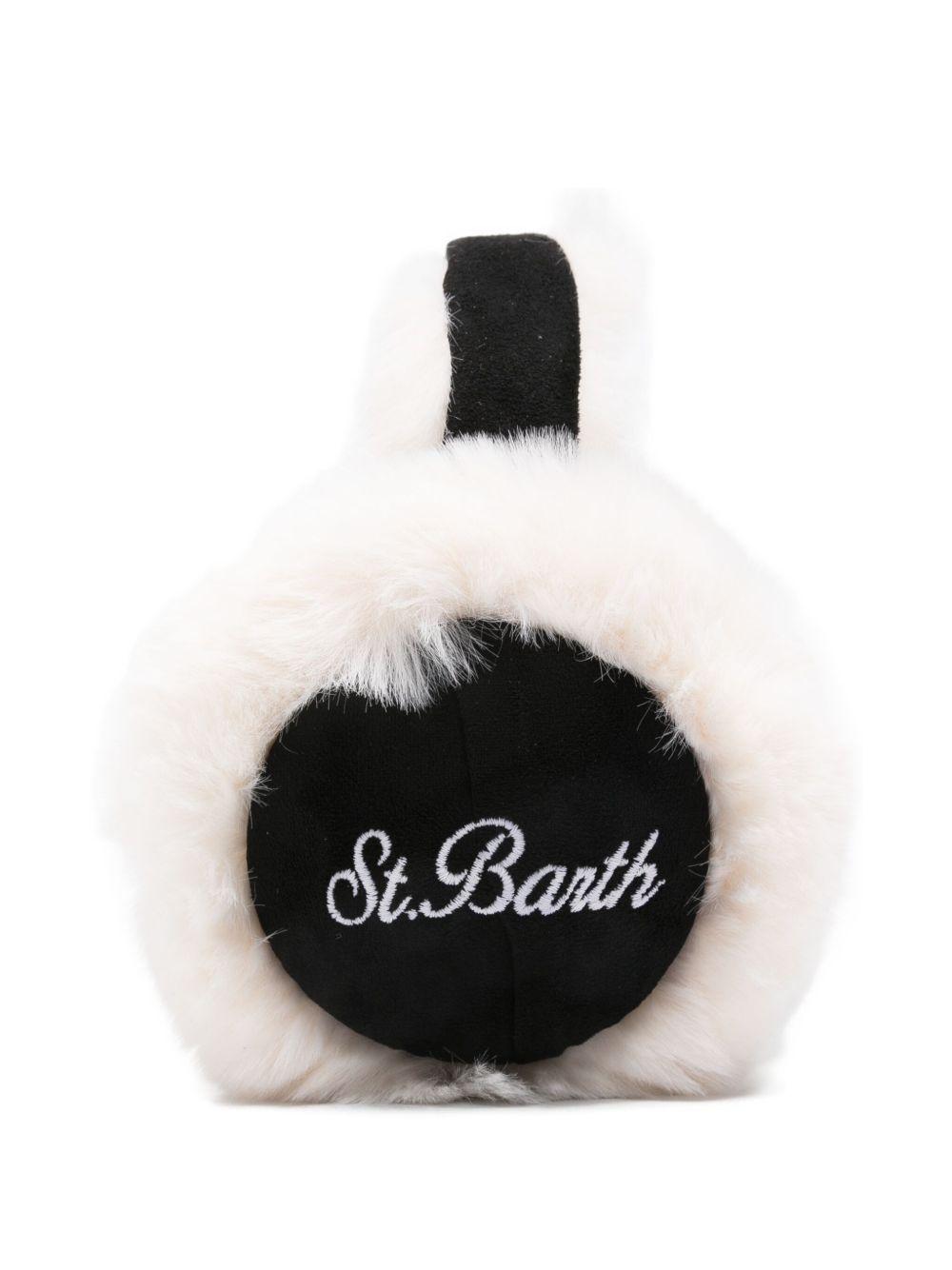 Paraorecchie per bambina MC2 Saint Barth Kids bianco con esterno in shearling EARM005 00227I MC2 ST. BARTH KIDS 