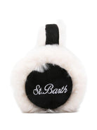 Paraorecchie per bambina MC2 Saint Barth Kids bianco con esterno in shearling EARM005 00227I MC2 ST. BARTH KIDS 