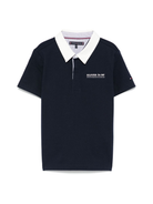 Polo con ricamo per bambino Tommy Hilfiger Junior blu con spacchi laterali KB0KB09332 C1G TOMMY HILFIGER JUNIOR 