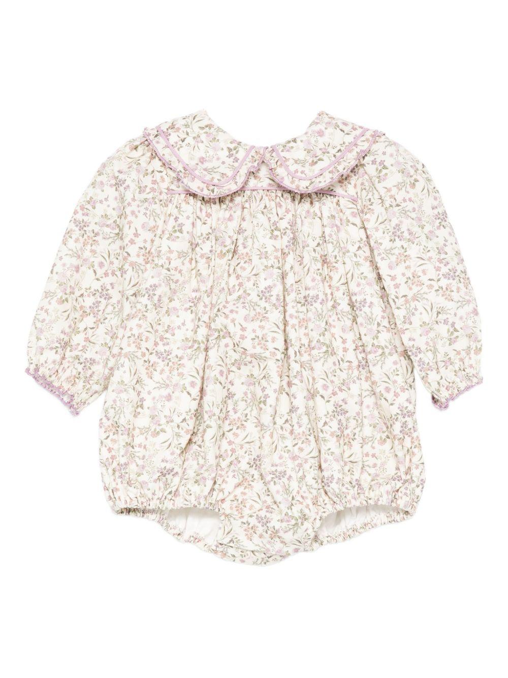 Tutina per neonata La Stupenderia bianca con decorazione floreale 1TBPG02 T26 LA STUPENDERIA 