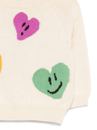 Maglione per neonata Molo bianco con ricamo cuori 6S26K201 9829 MOLO 