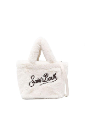 MC2 Saint Barth Kids white vanity bag with fur effect for girls