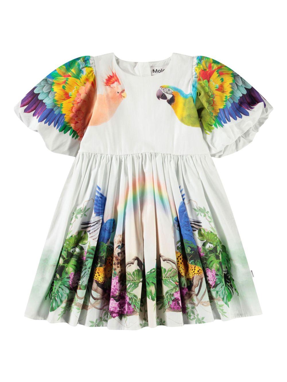 Abito Chica per bambina Molo bianco con stampa grafica all-over 2S25E149 3989 MOLO 
