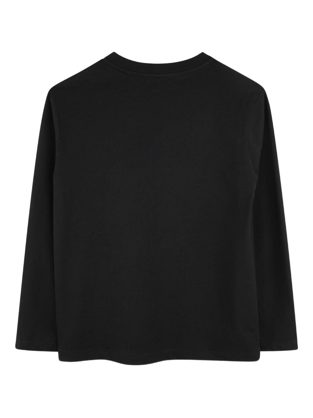 T-shirt per bambino Lanvin Enfant nero con logo ricamato N30321 09B LANVIN 