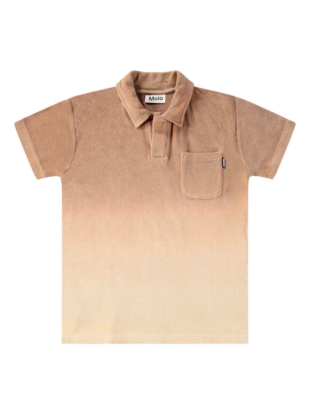 Polo per bambino Molo Randel marrone con tasca applicata sul petto 1S25A205 5411 MOLO 