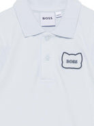 Tutina per neonato Boss Kids azzurra con dettaglio applicato J53033 771 BOSS KIDS 