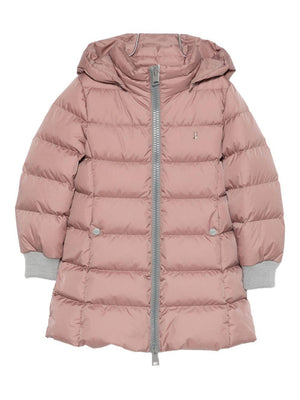 Herno Kids pink padded jacket for girls with hood