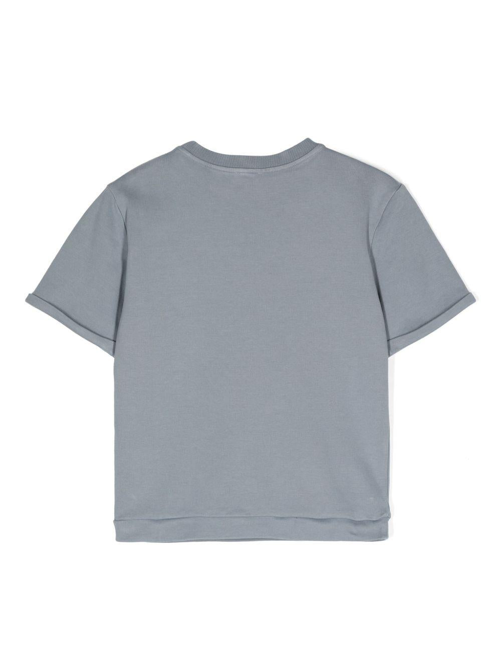 T-shirt per neonata Donsje Jarne grigio con ricamo sul petto 4081801 00070 DONSJE 