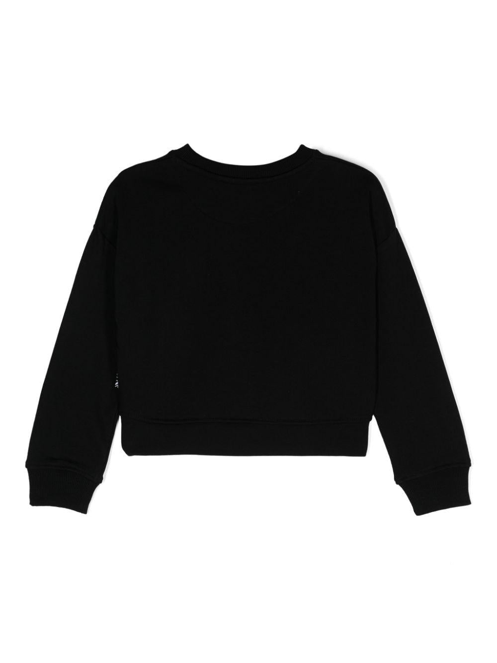 Felpa con strass per bambina John Richmond Junior nero con girocollo RGA24135FE BLACK JOHN RICHMOND JUNIOR 