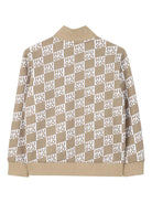 Felpa per bambino Hugo Kids beige con stampa logo all-over G01005 23B Hugo 