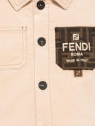 Camicia per neonato Fendi Kids beige con tasca logata BMC077 AS5B F1P2P FENDI KIDS 